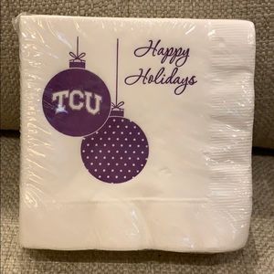 100 Embossed TCU Happy Holidays Christmas Napkins